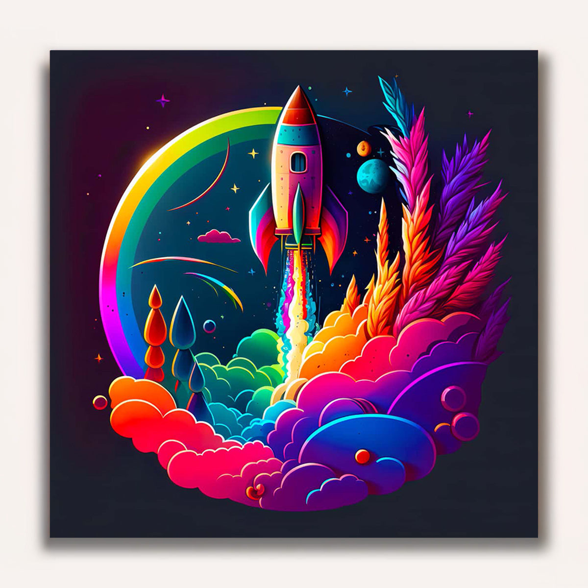 Paint by Numbers - Circular rocket