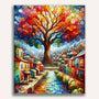 Paint by Numbers - City Around Tree Abstract