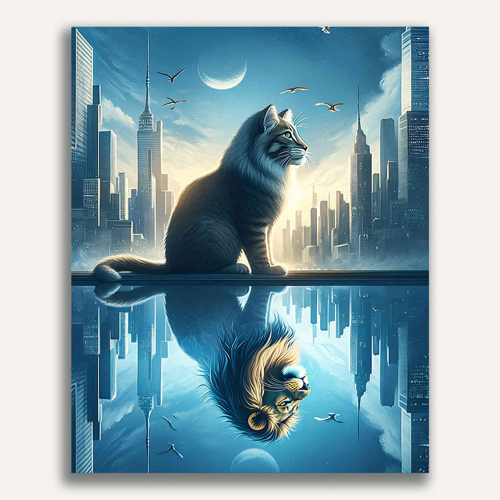 Paint by Numbers - City Mirror Picture Cat Lowe