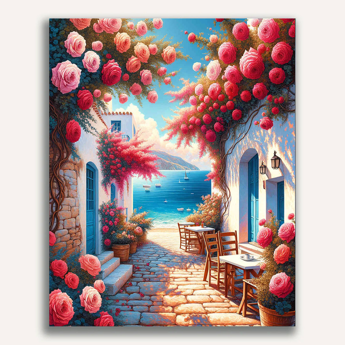 Paint by Numbers - Coffee by the Sea Roses