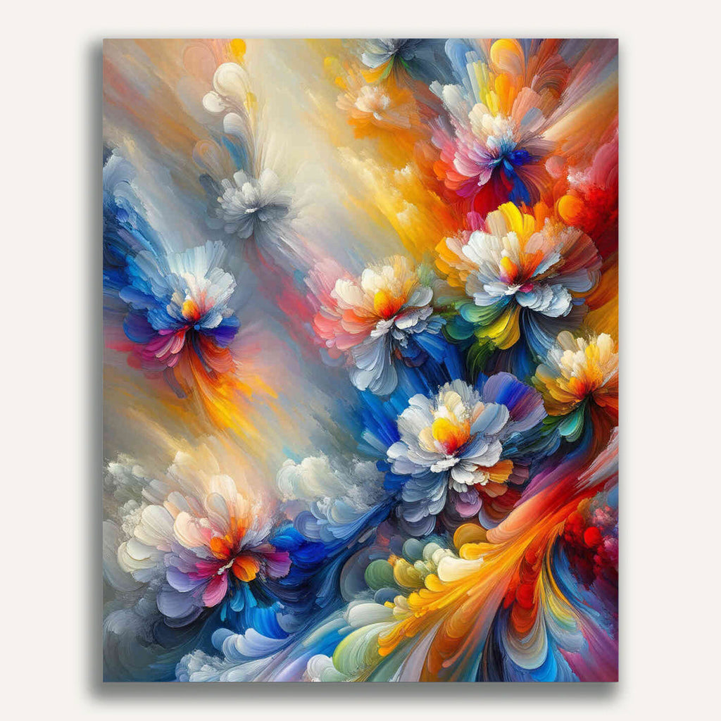 Paint by Numbers - Colorful abstract flowers