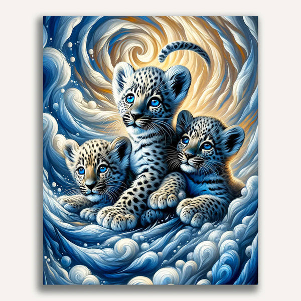 Paint by Numbers - Color impression playing leopards