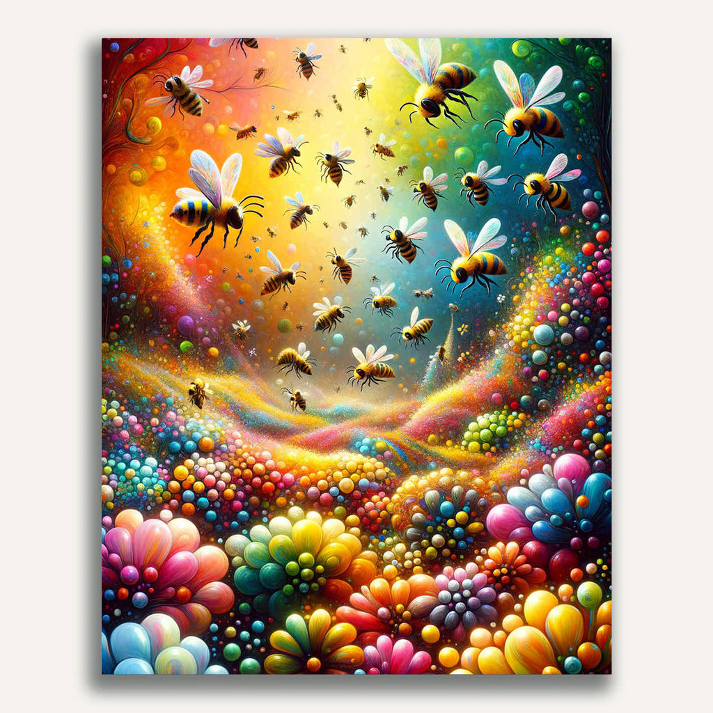Paint by Numbers - Colorful bees