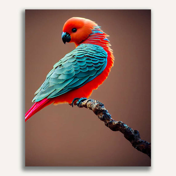 Paint by Numbers - Colorful bird on branch 2