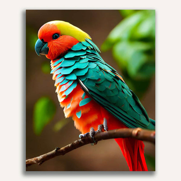 Paint by Numbers - Colorful bird on branch