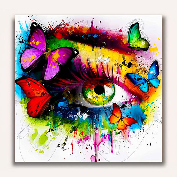 Paint by Numbers - Colorful butterflies, eye