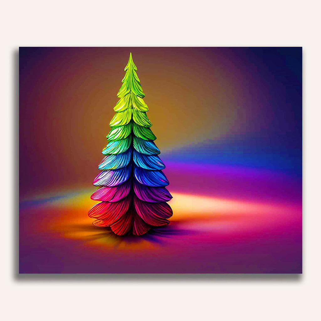 Paint by Numbers - Colorful Christmas tree, Abstract