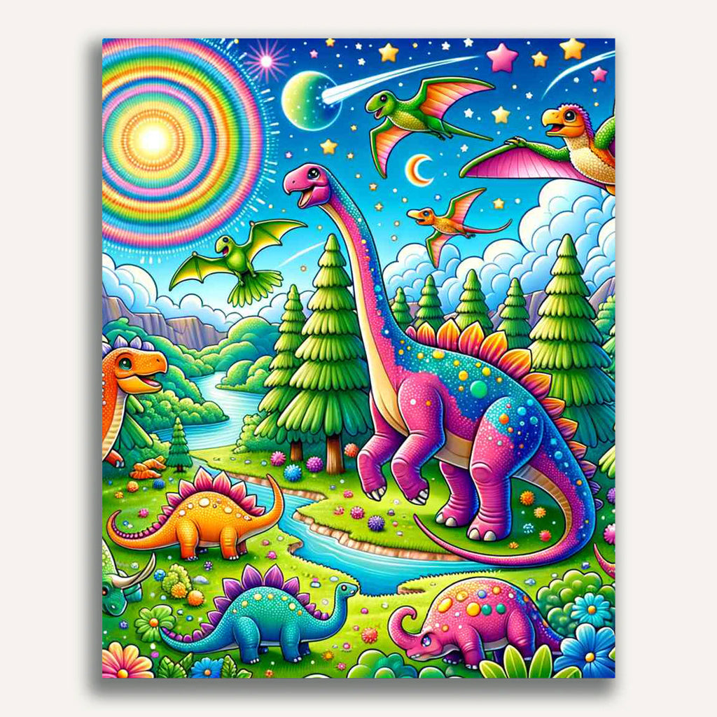 Paint by Numbers - Colorful dinosaur world