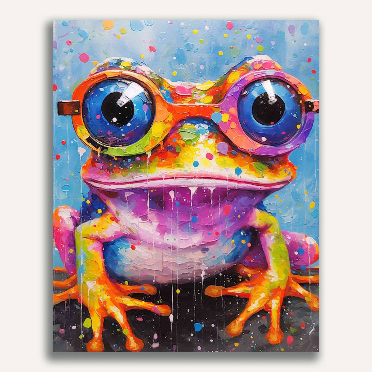 Paint by Numbers - Colorful frog with goggle eyes