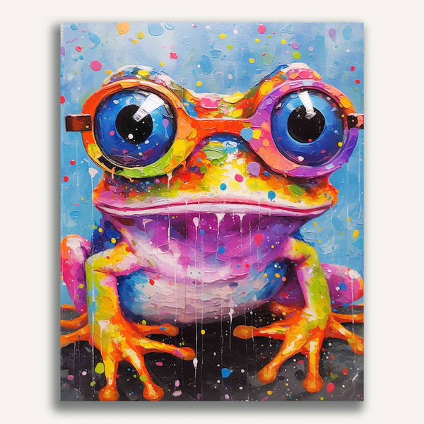 Paint by Numbers - Colorful frog with goggle eyes