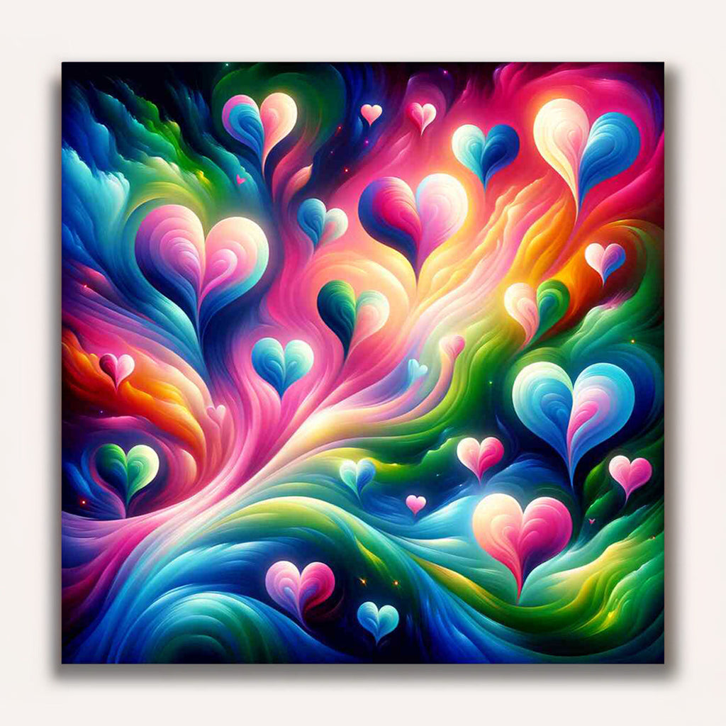 Paint by Numbers - Colorful hearts