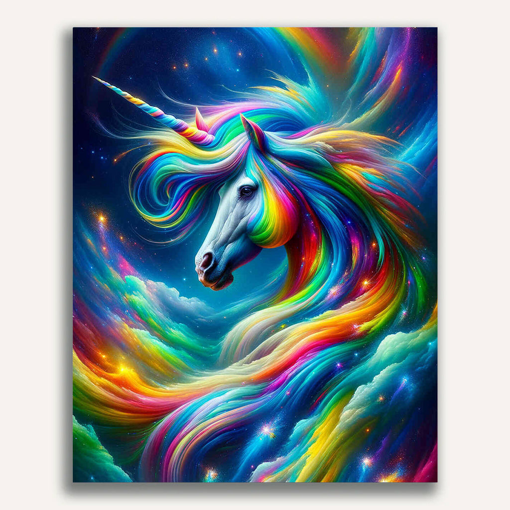 Paint by Numbers - Colorful rainbow unicorn