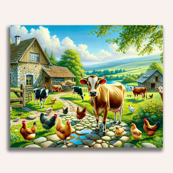 Paint by Numbers - Cows on the Farm