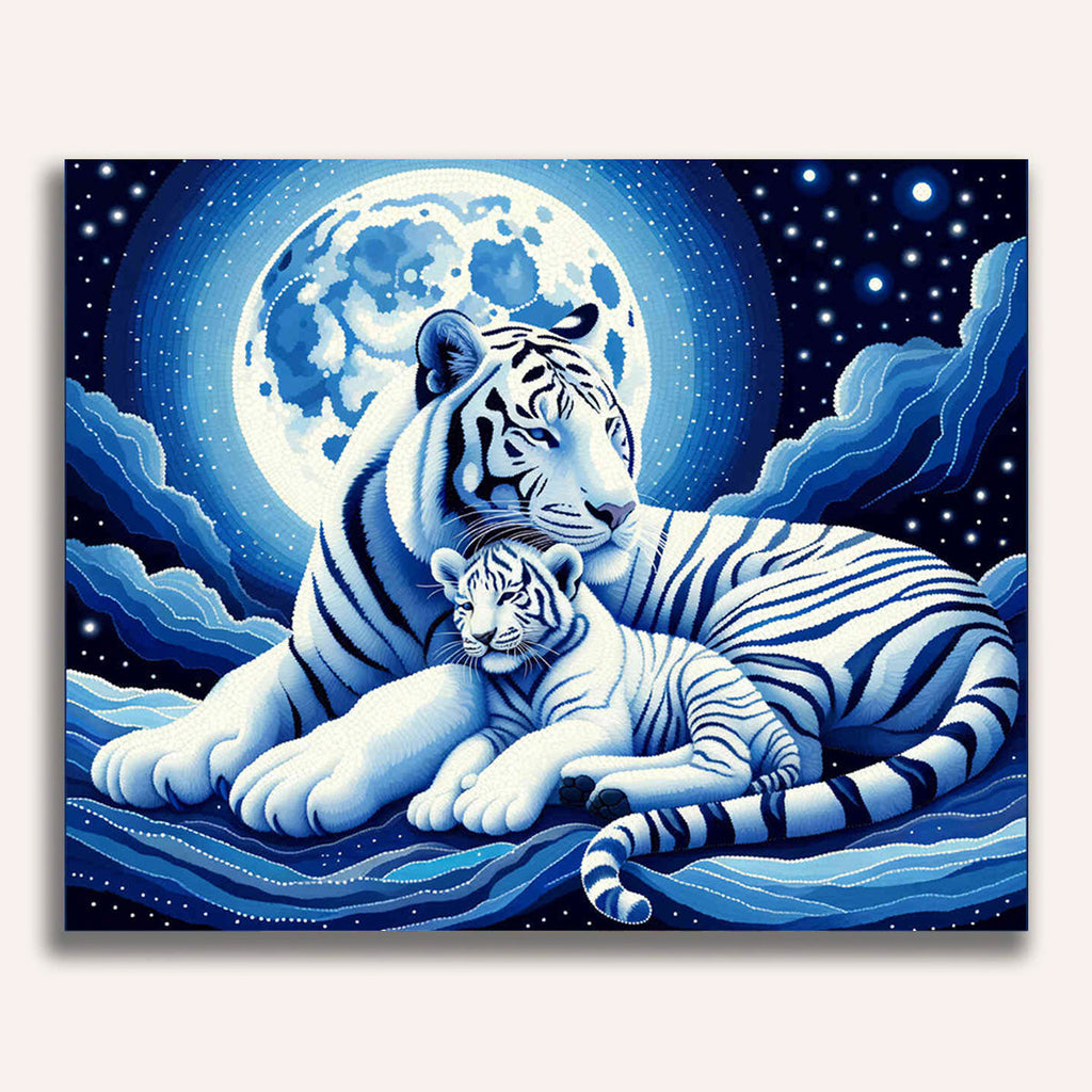 Paint by Numbers - Cuddly white tiger