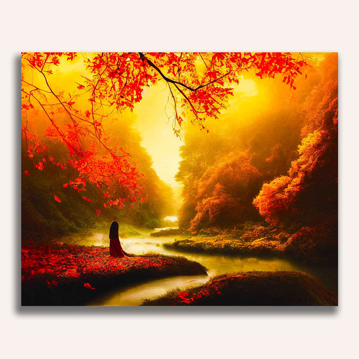 Paint by Numbers - Curvy river in autumn