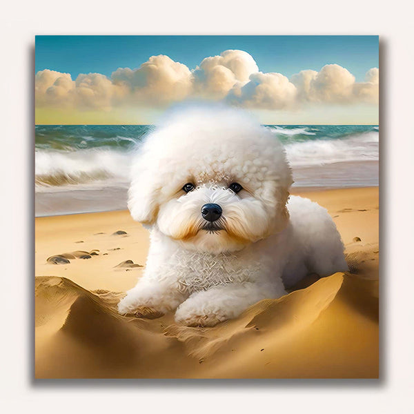 Paint by Numbers - Cute dog on the beach