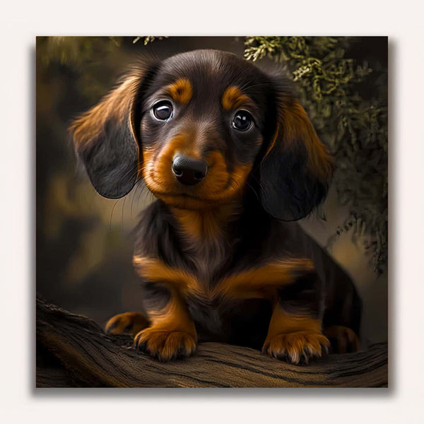 Paint by Numbers - Dachshund looks at camera