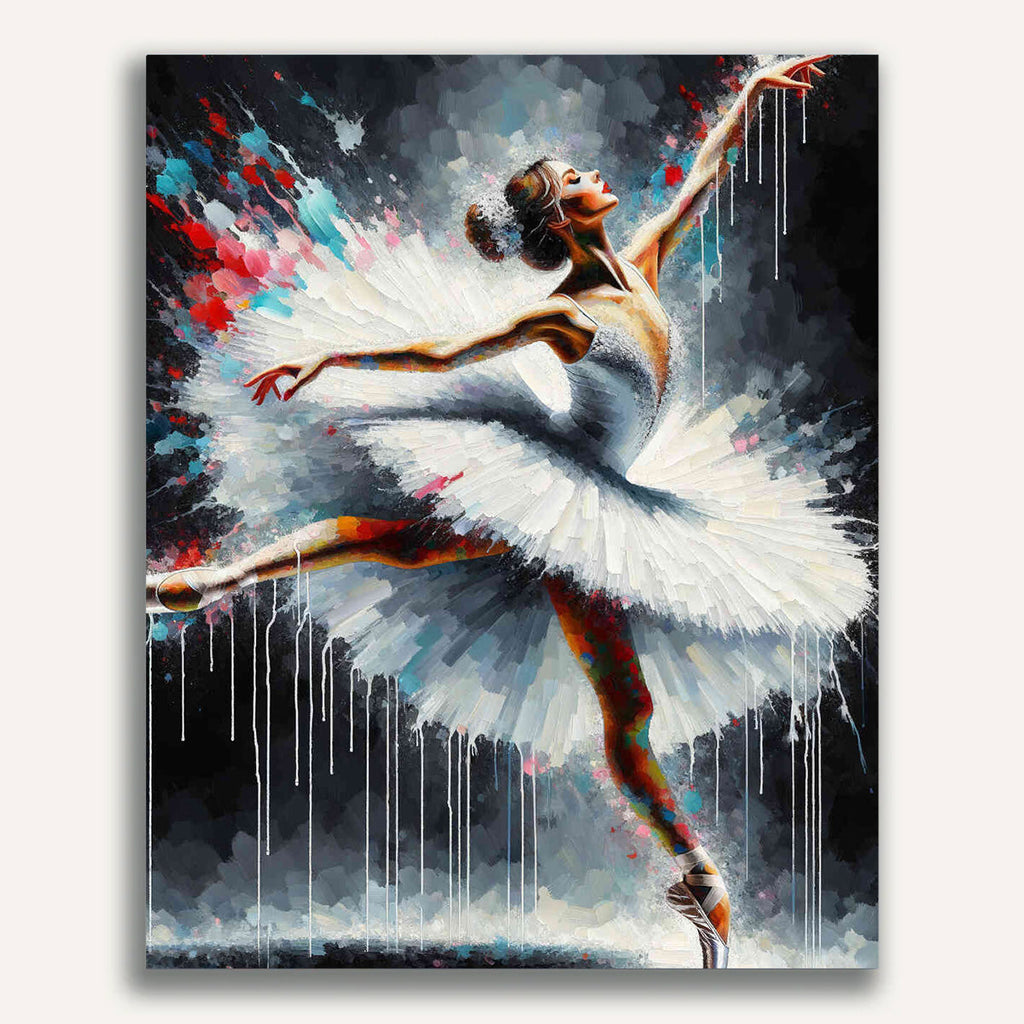 Paint by Numbers - Dancing Ballerina in White Tutu