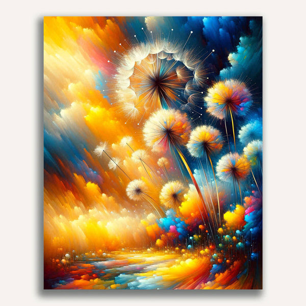 Paint by Numbers - Dandelion Abstract and Colorful