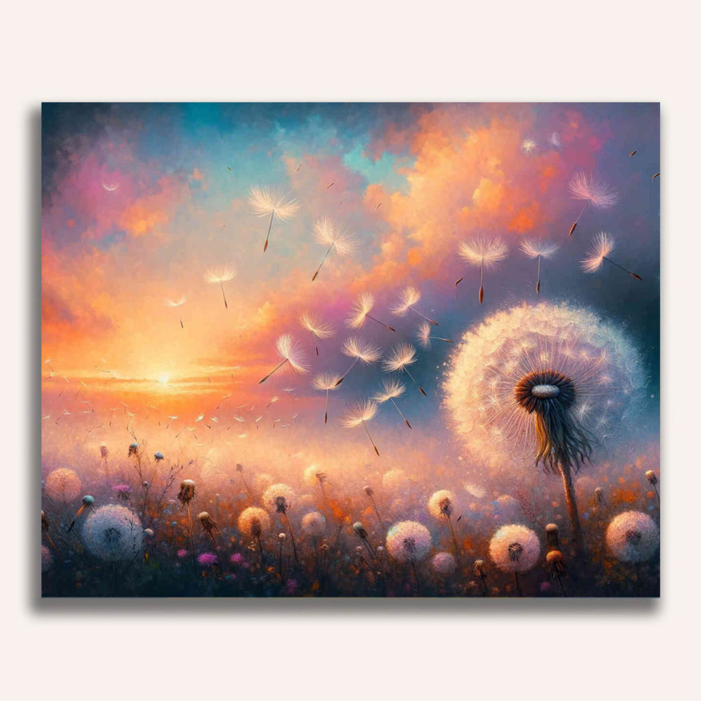 Paint by Numbers - Dandelion Blowing Sunset