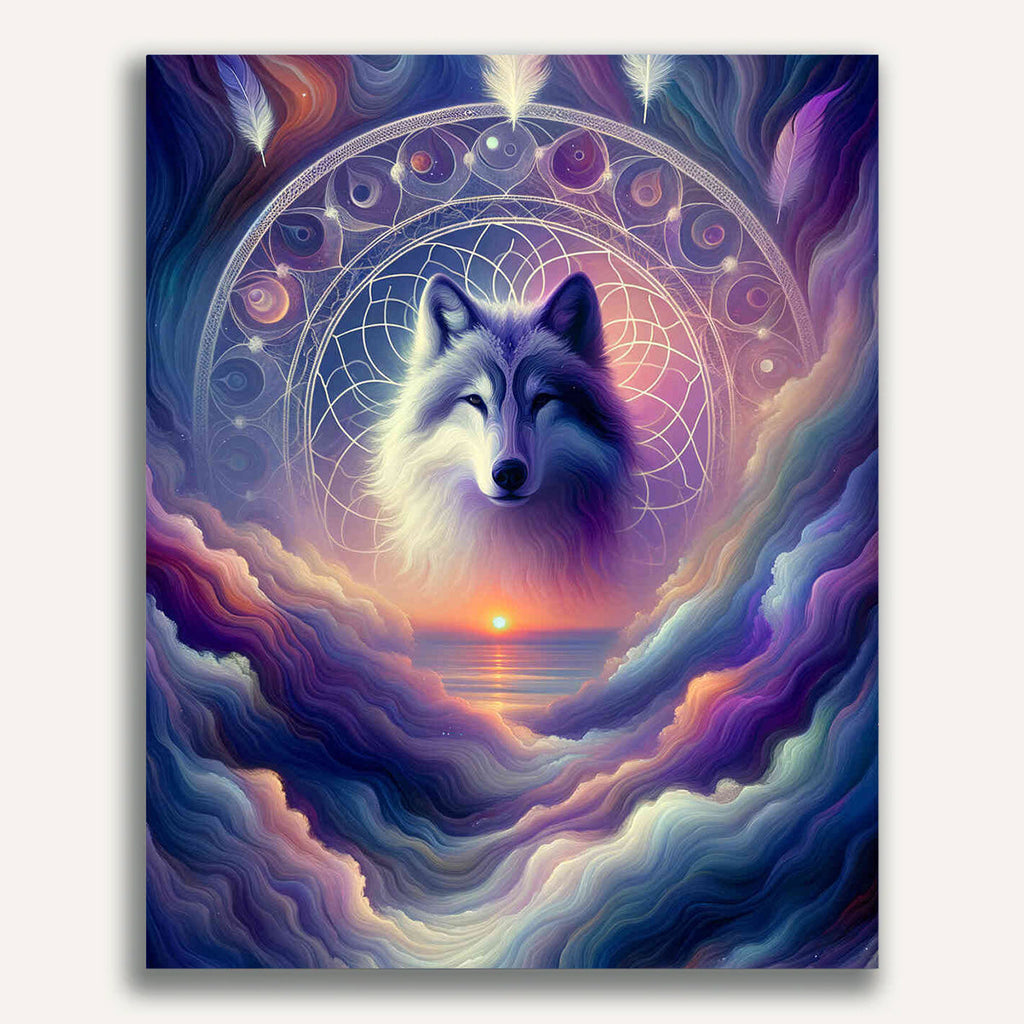 Paint by Numbers - Day and Night Wolf