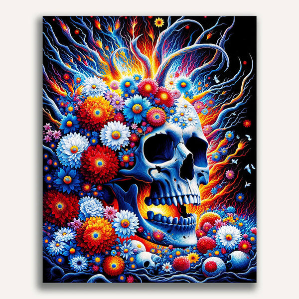 Paint by Numbers - Dead Head with Flowers