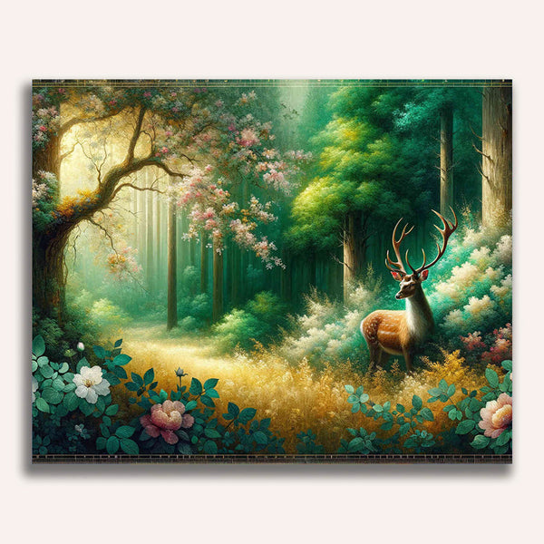 Paint by Numbers - Deer in the Forest