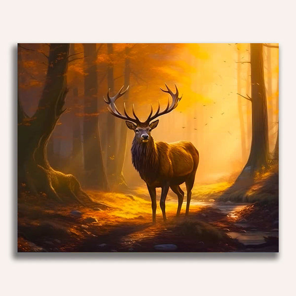 Paint by Numbers - Deer in the golden forest