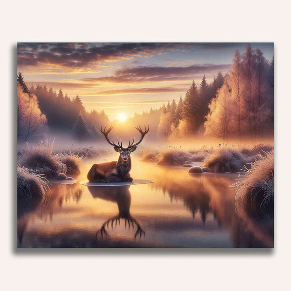 Paint by Numbers - Deer in the Morning Gray