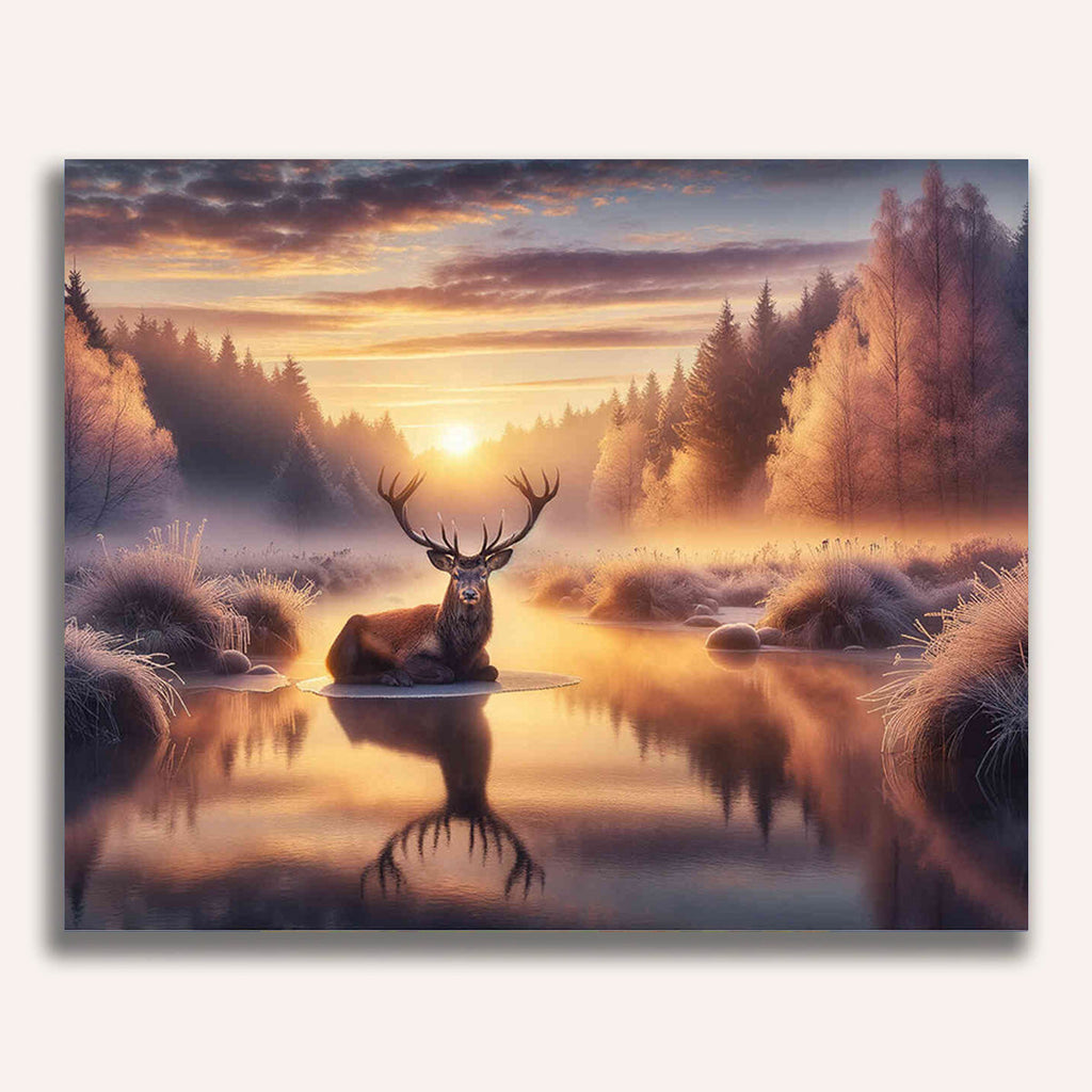 Paint by Numbers - Deer in the Morning Gray