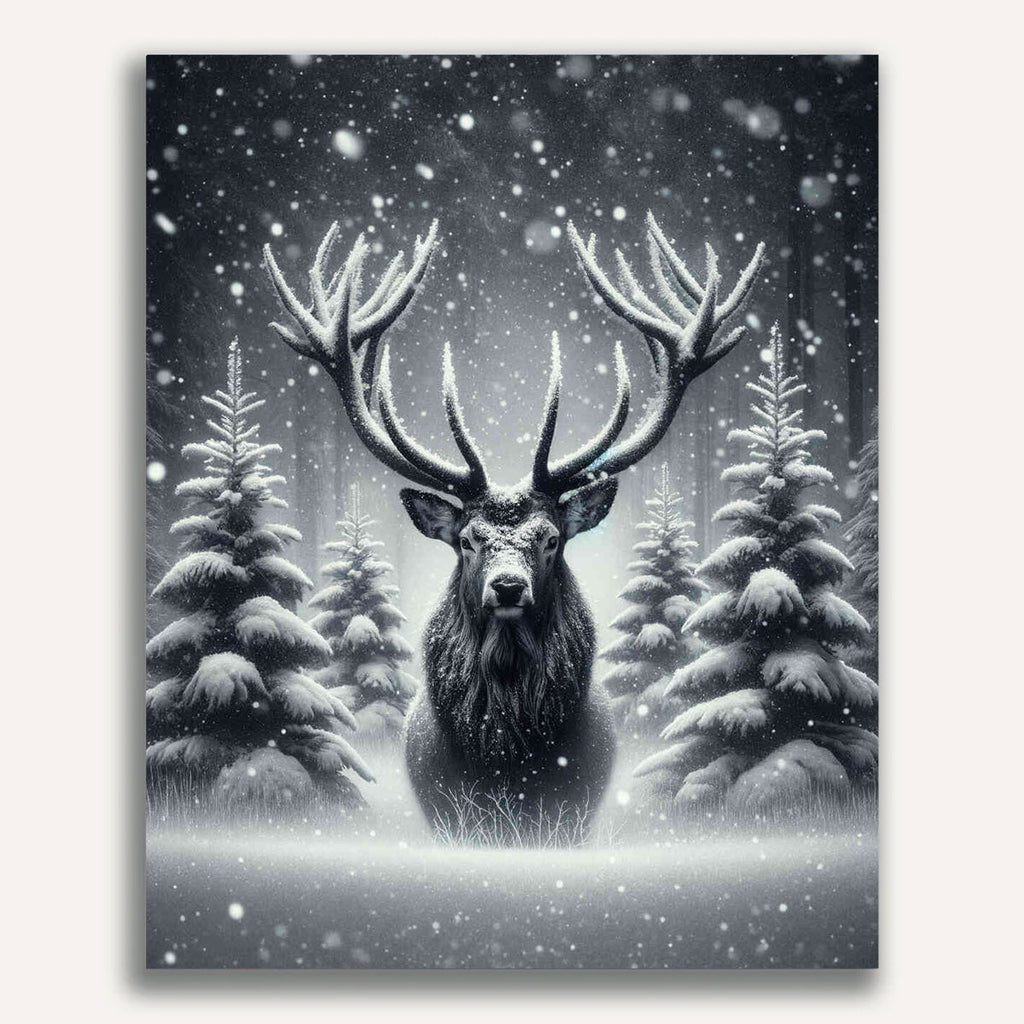 Paint by Numbers - Deer in the snow