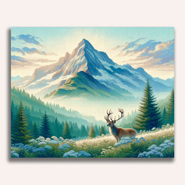Paint by Numbers - Deer on mountain