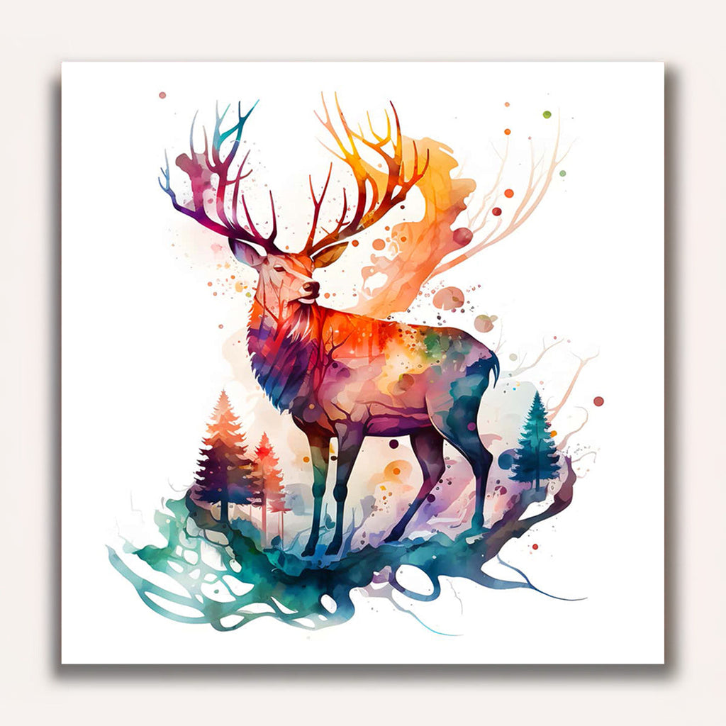 Paint by Numbers - Deer on white background