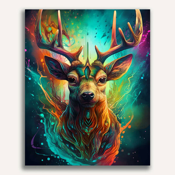 Paint by Numbers - Deer portrait colorful