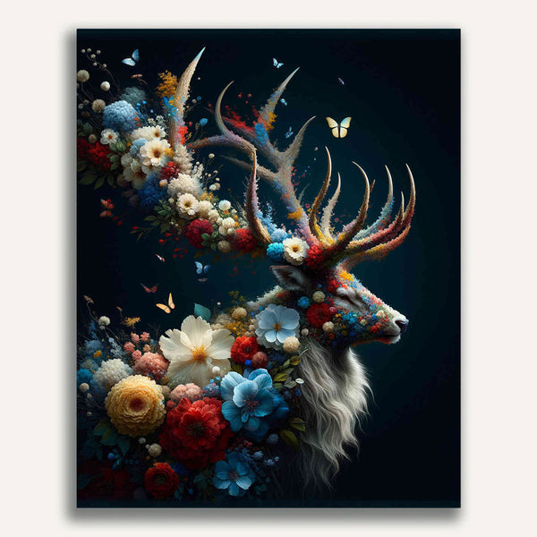 Paint by Numbers - Deer with Flower Antlers