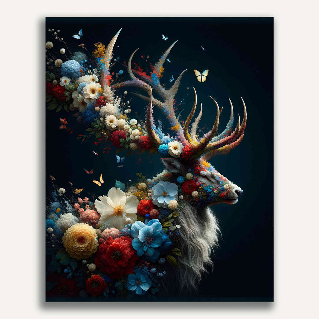 Paint by Numbers - Deer with Flower Antlers