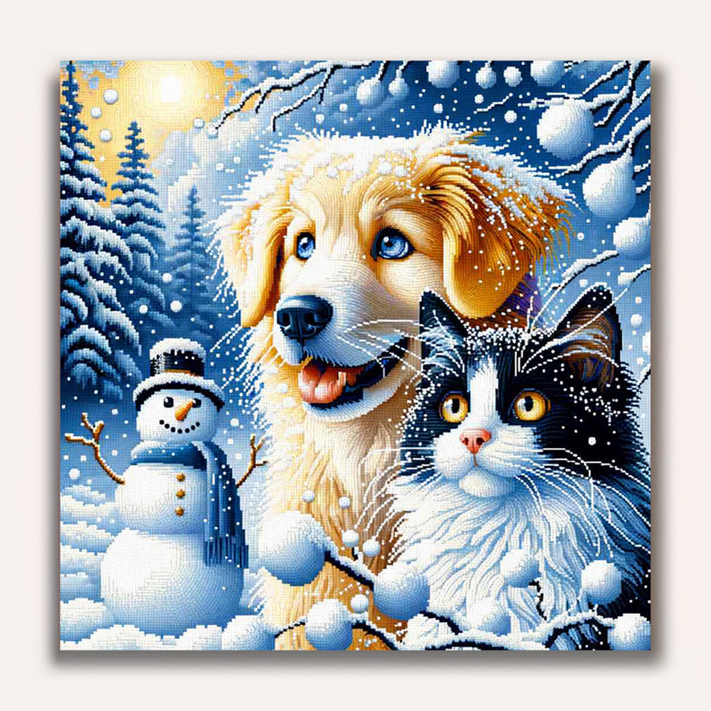 Paint by Numbers - Dog and Cat Winter