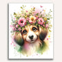 Paint by Numbers - Dog, flower wreath