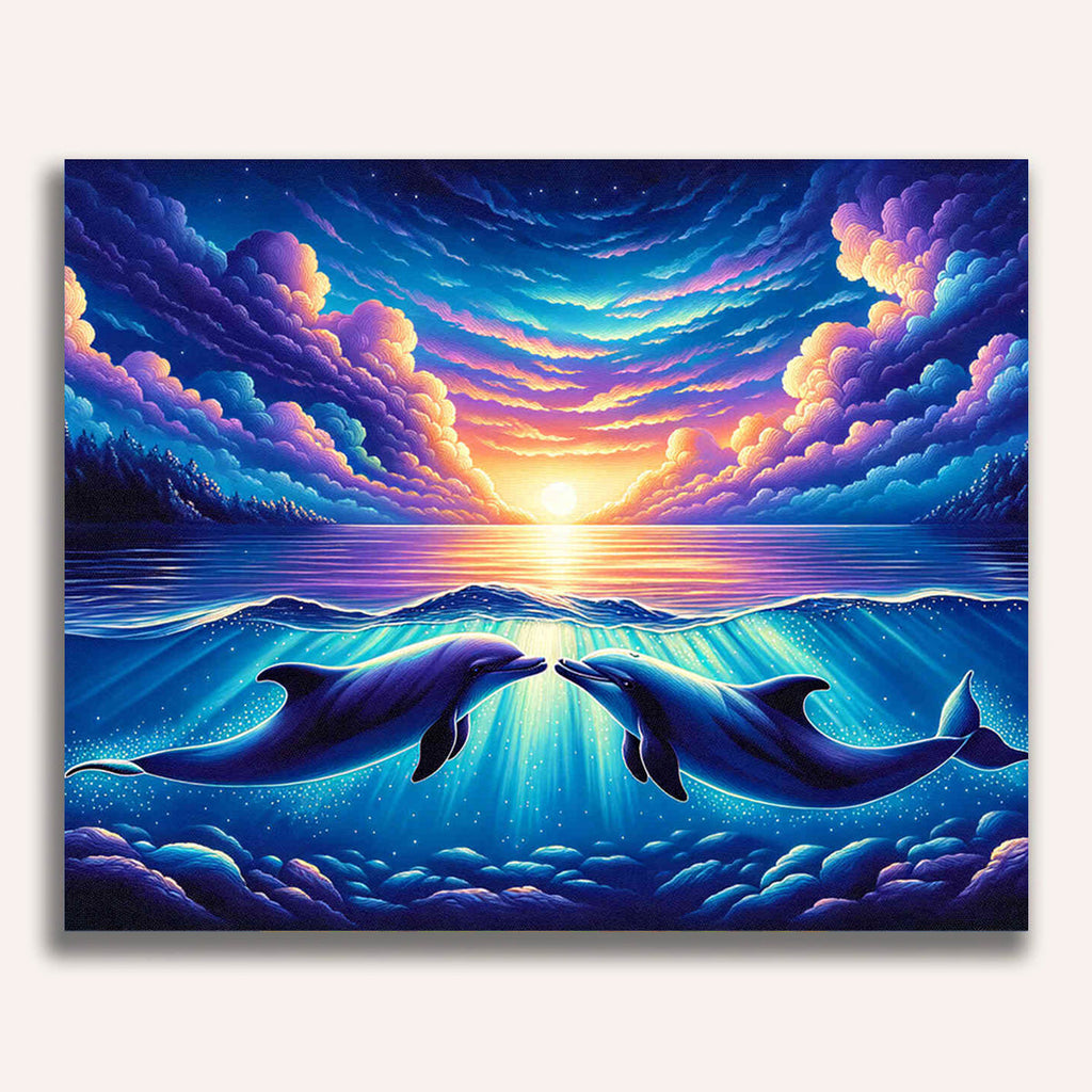 Paint by Numbers - Dolphin couple