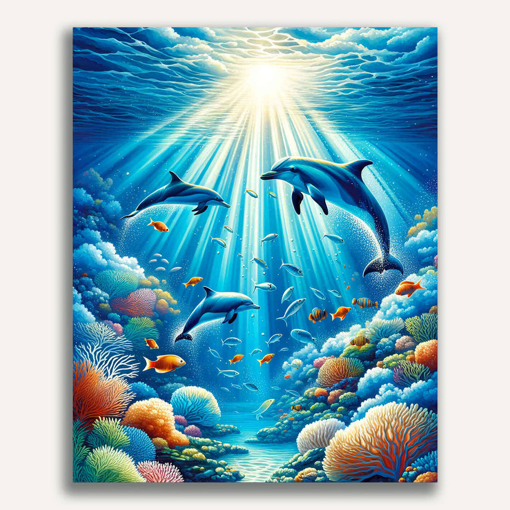 Paint by Numbers - Dolphins in the sea