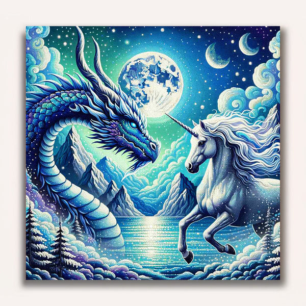 Paint by Numbers - Dragon and Unicorn