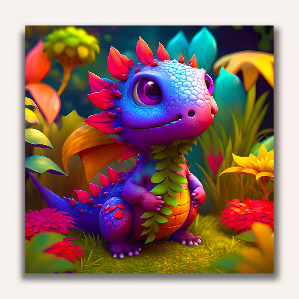 Paint by Numbers - Dragon baby in the magic forest
