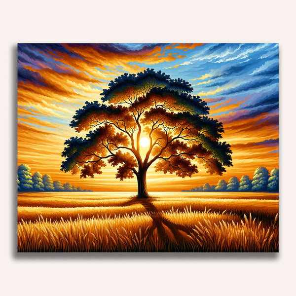 Paint by Numbers - Dream tree, sunset