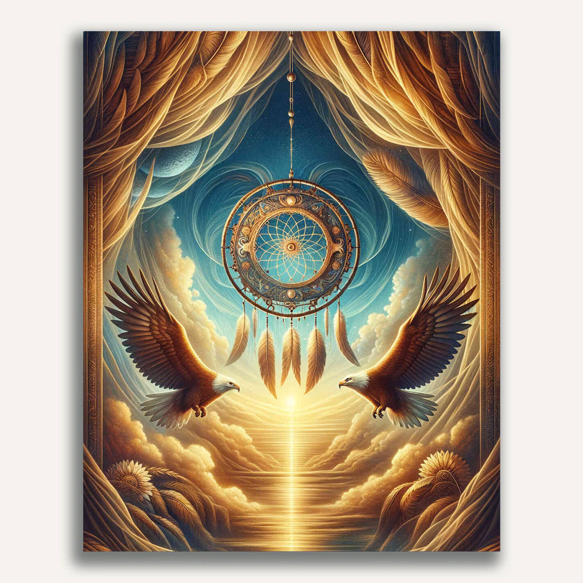 Paint by Numbers - Eagle in dream catcher