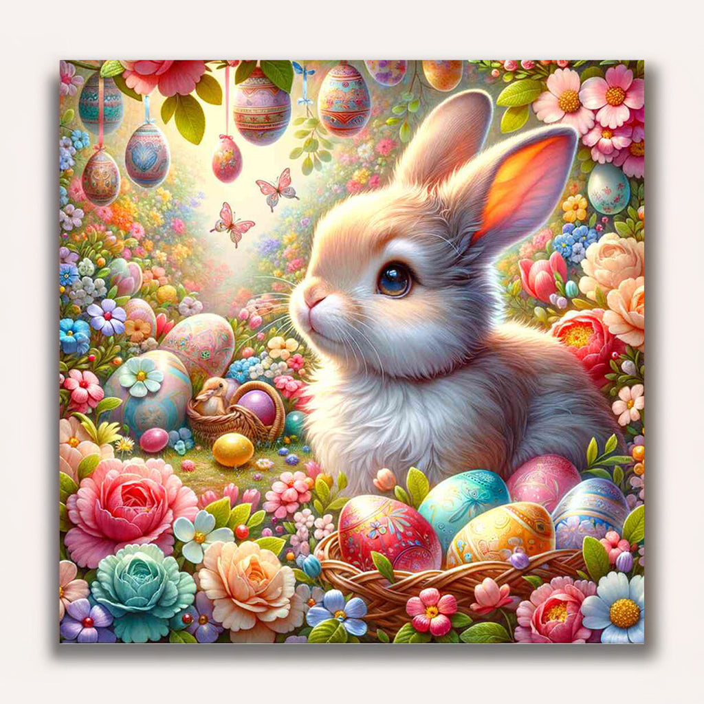 Paint by Numbers - Easter bunny looks out