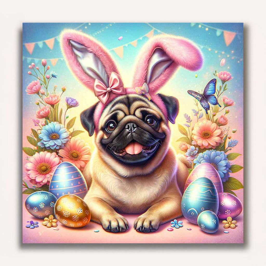 Paint by Numbers - Easter Bunny Pug