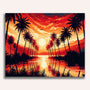 Paint by Numbers - Evening red palm trees