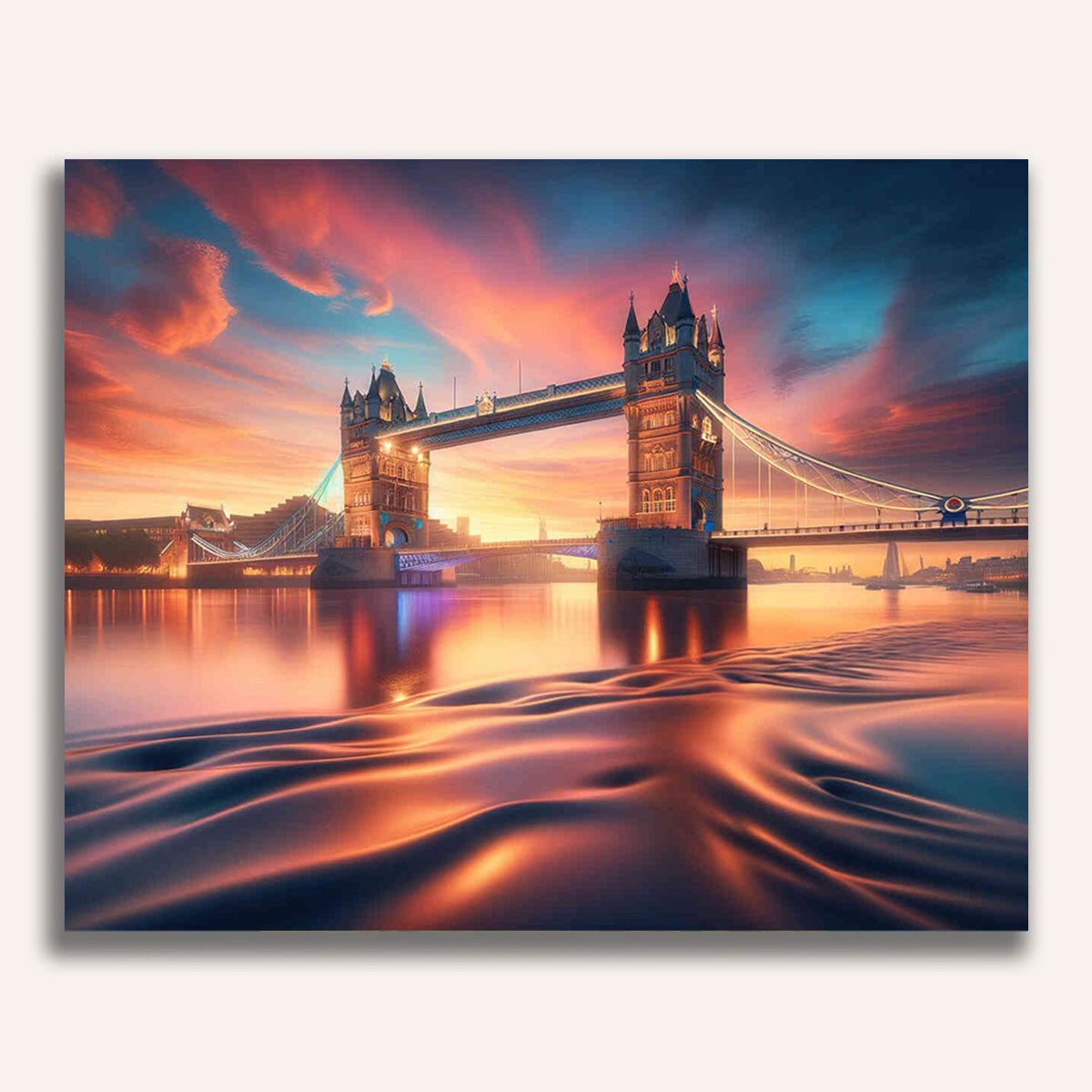 Paint by Numbers - Evening sky over London Tower Bridge