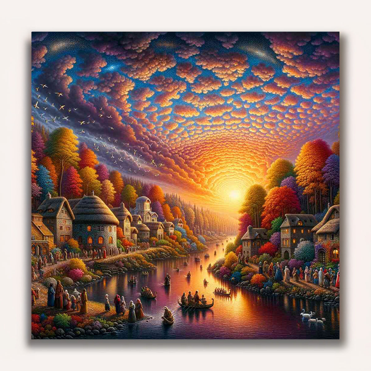 Paint by Numbers - Evening splendor on the river bank