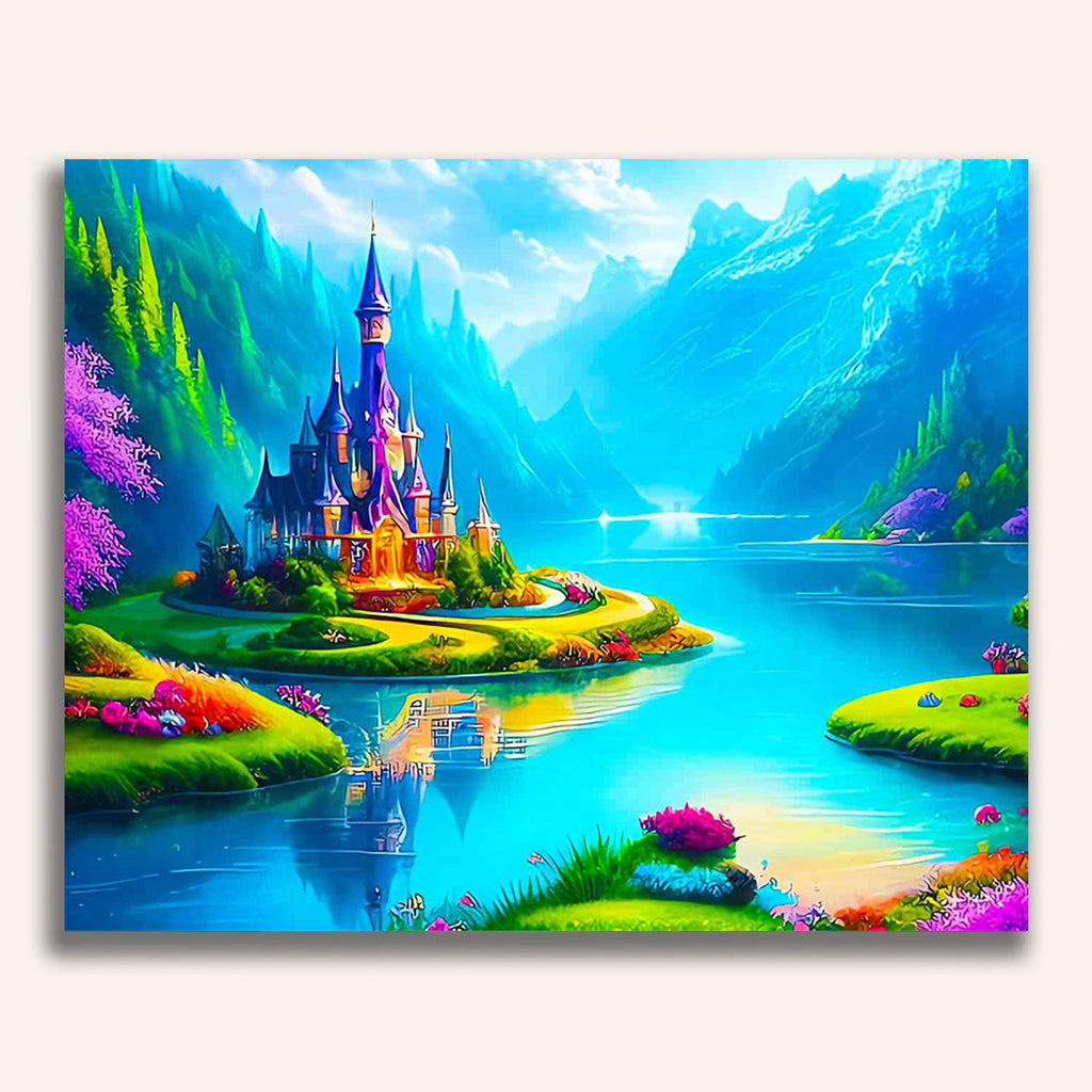 Paint by Numbers - Fantasy castle on the lake